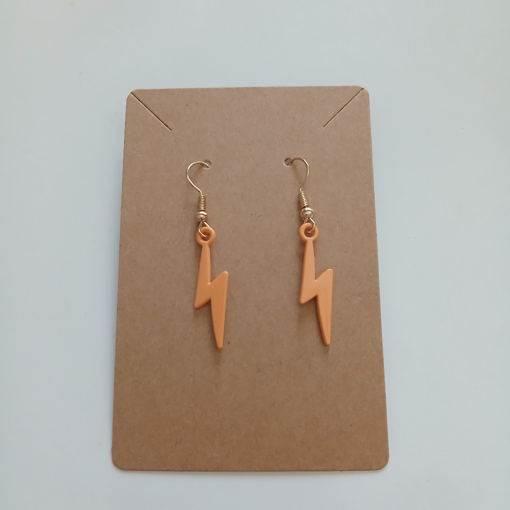 Fashion Jewelry Orange Lightning Bolt Earrings 9$